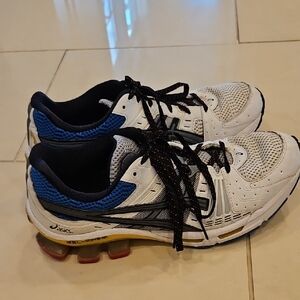 Asics White and Blue Athletic Sneakers